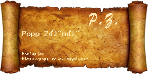 Popp Zénó névjegykártya